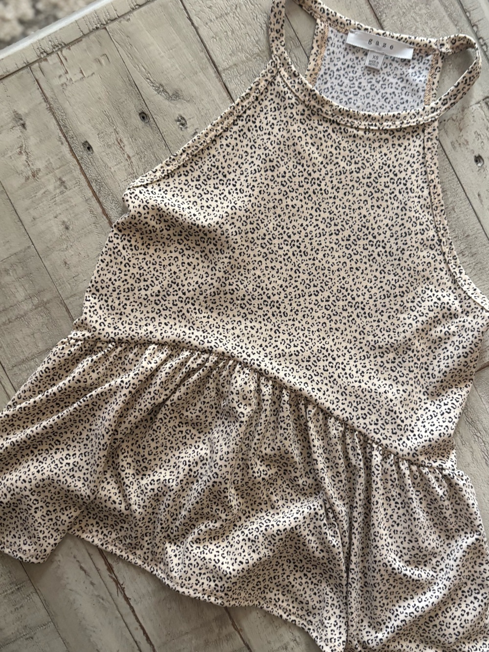 Beige Leopard Print Tank Top